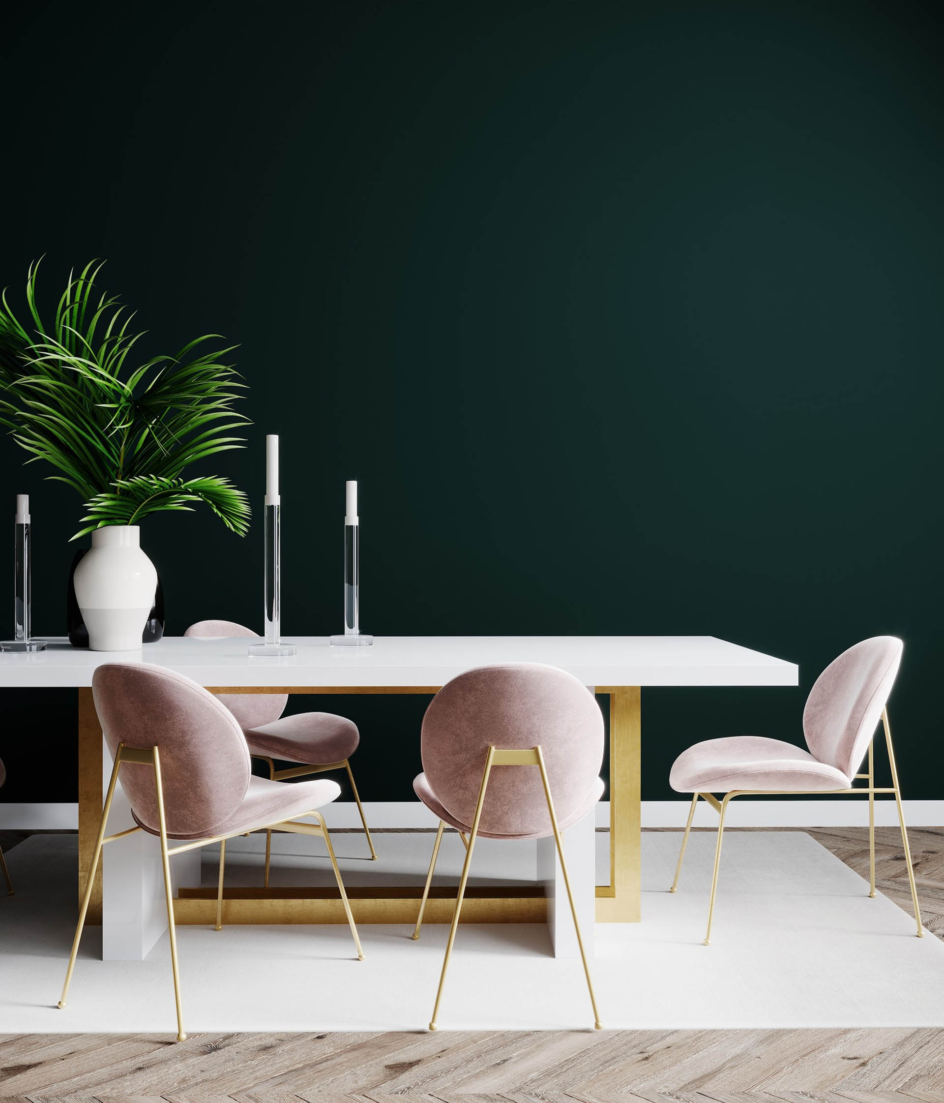 living-room-interior-design-scene-with-pink-chair-table-empty-green-wall