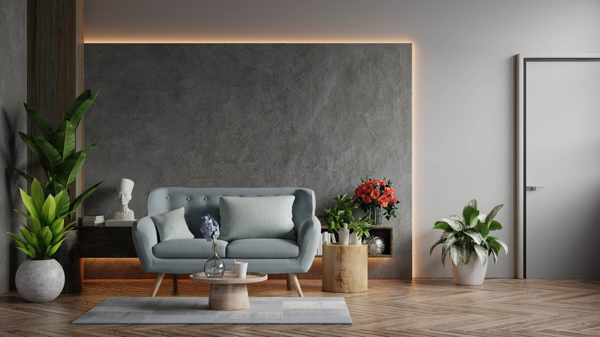 living-room-loft-industrial-style-with-blue-sofa-empty-concrete-wall-3d-rendering
